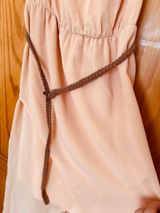 Vestido largo con cinturón