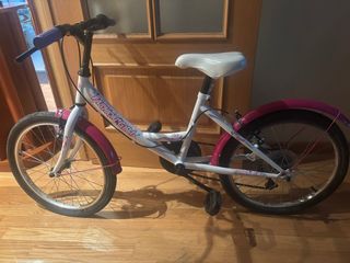 Bicicleta infantil niña 20''  blanca y rosa