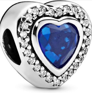 Pandora Corazón Amor Brillante Azul Plata