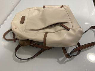 Mochila Paco Martínez blanca y marrón