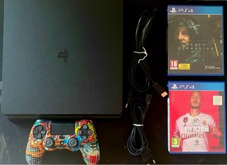 PS4 Slim 1TB • Versión 12.02 • Mando + 2 Juegos 