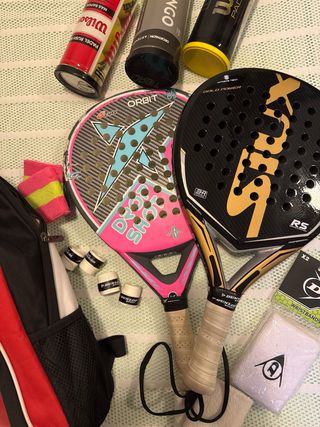 Pack pádel: 2 palas, pelotas y accesorios