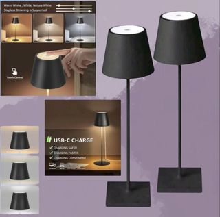 2x LAMPADA da tavolo LED ricaricabile a batteria 