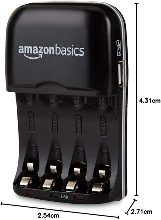 Caricabatterie Amazon Basics USB AA/AAA