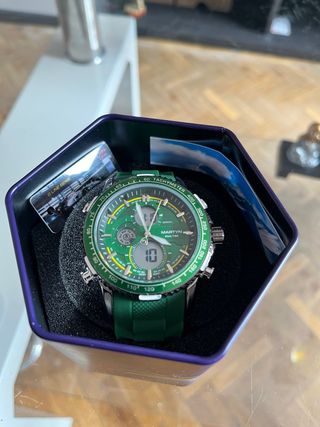 Reloj Martyn G Line Serie Verde y Plata