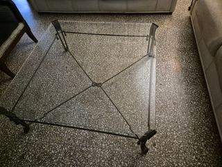 Juego Mesa Centro y Auxiliar Cristal Metal