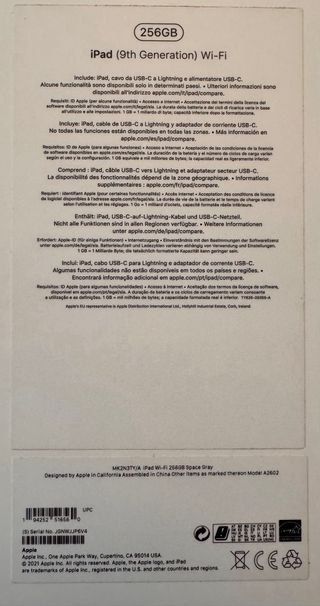 iPad 9ª Gen Wi-Fi 256GB Plata