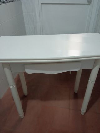 Mesa plegable cocina blanca madera