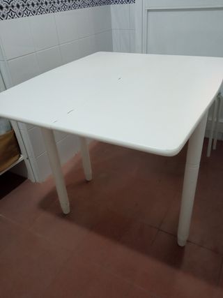 Mesa plegable cocina blanca madera
