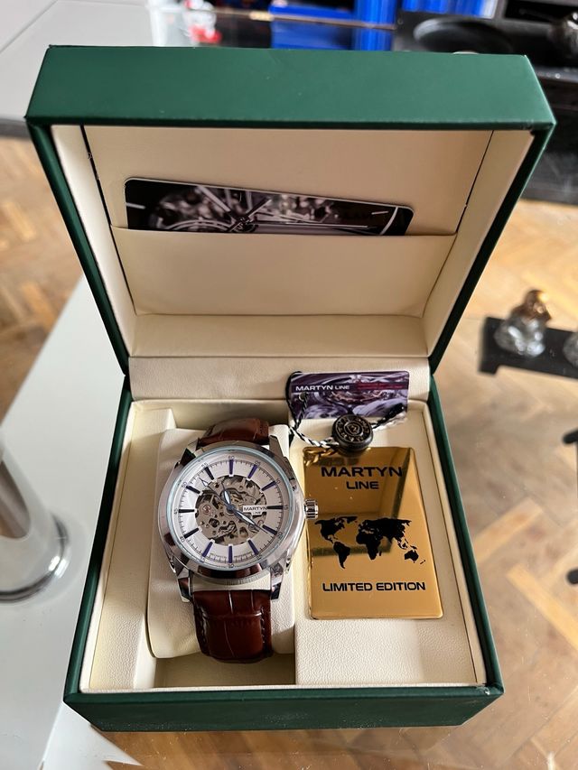 Orologio Martyn Line Skeleton marrone/argento