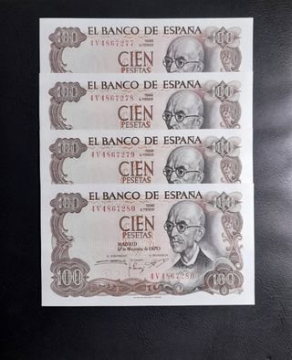 🇪🇸 Billetes 100 Pesetas España 1970