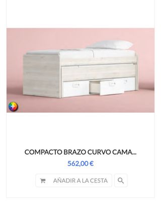 Cama juvenil con cama nido blanca