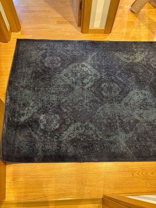 Alfombra Ikea Polyester Negro/Teal