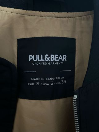 Chaqueta Bomber Pull&Bear Negra Talla S