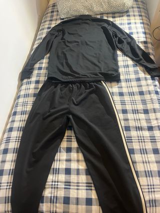 Conjunto Deportivo Adidas Negro Gris Blanco 