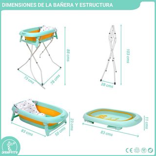 Bañera bebé plegable JIRAFFITY con patas