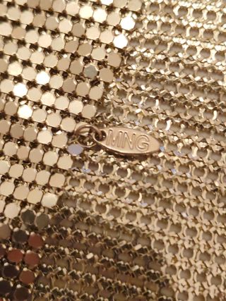 Bufanda joya cota de malla plateada