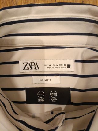 Camisa Zara Rayas Negras Talla M