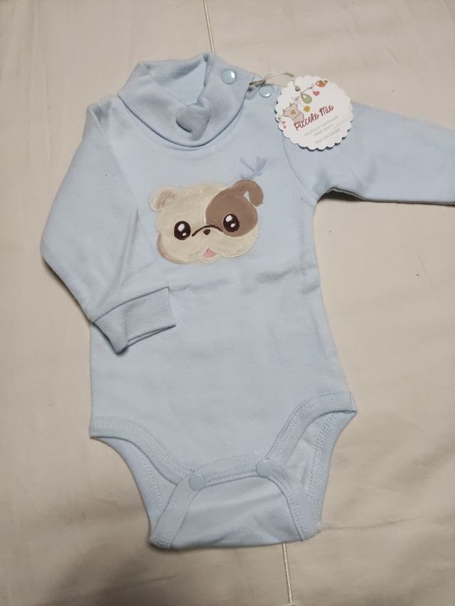 Body bebé azul pintado a mano