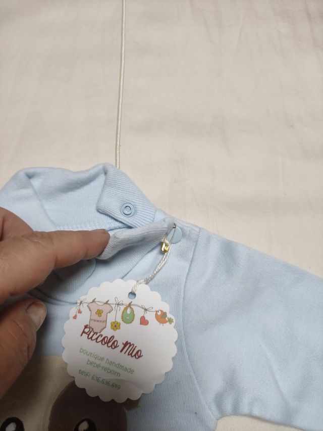 Body bebé azul pintado a mano