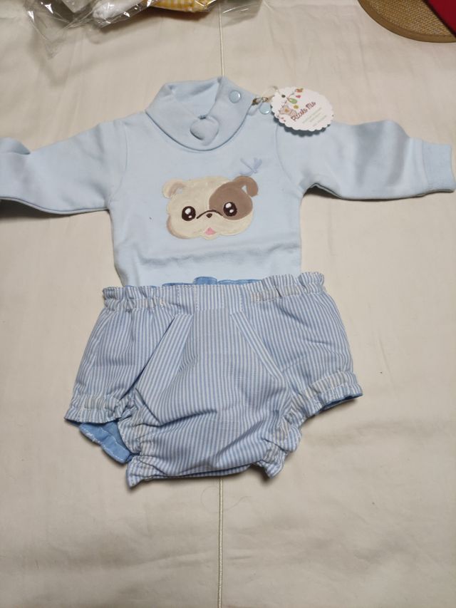 Body bebé azul pintado a mano