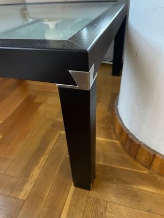 Mesa de centro o rinconera madera y cristal