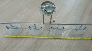 Lámpara de techo acero y cristal