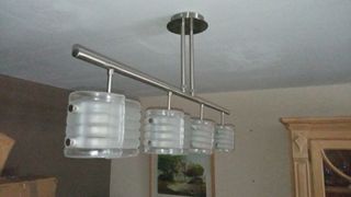 Lámpara de techo acero y cristal