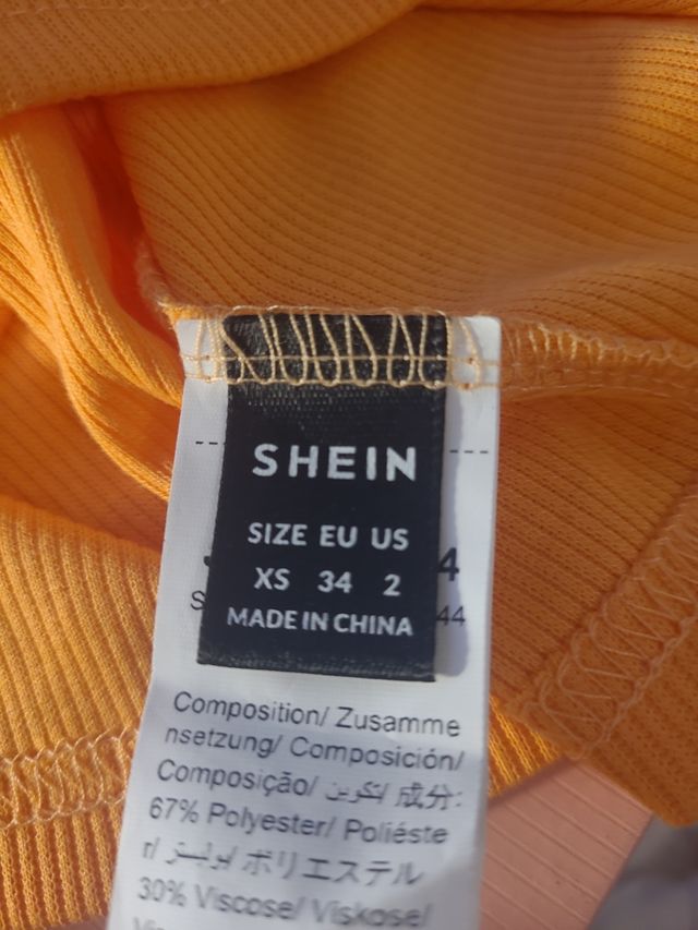 Top naranja Shein talla única sin usar