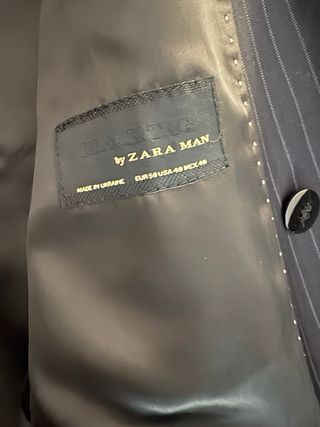 Traje Zara Raya Diplomática Negro Gris