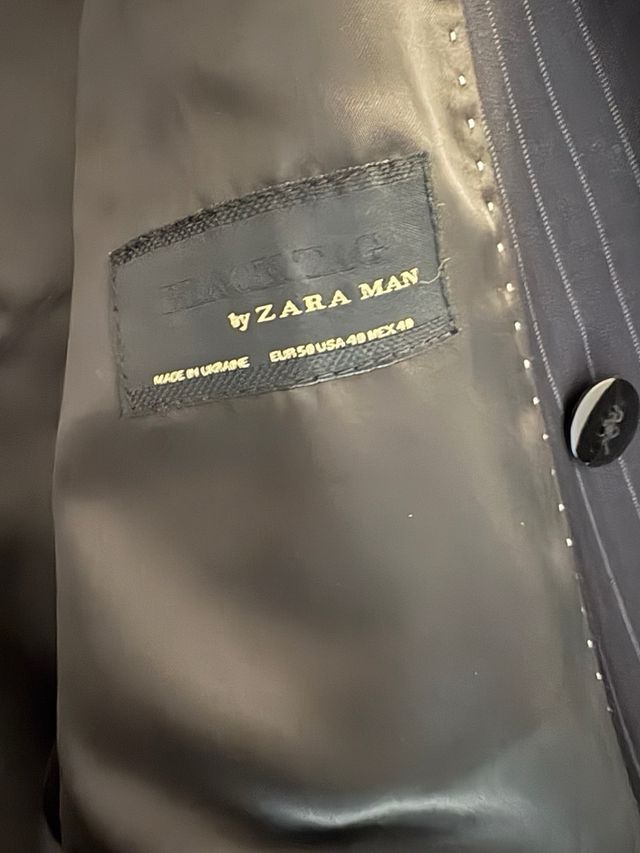 Traje Zara Raya Diplomática Negro Gris
