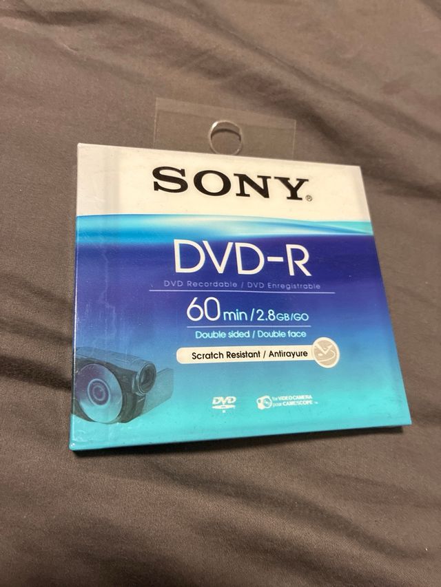 Sony DVD+RW 30 min 1,4 GB/GO Sony DVD-R 60 min 2.8