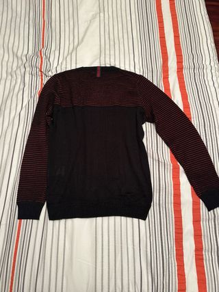 Jersey Antony Morato Rayas Negras y Rojas Talla M