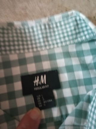 Camisa H&M cuadros verde Talla L
