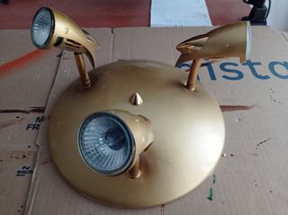 Aplique techo 3 lámparas dorado