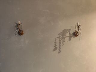 Apliques italianos antiguos de bronce y cristal