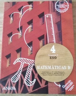 Libro de matemáticas de 4° de la Eso