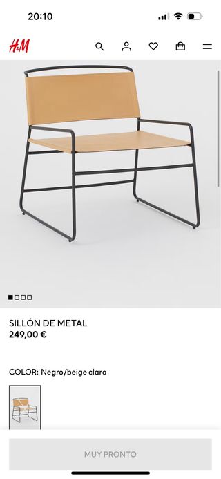 Sillón de piel y metal negro