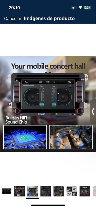 Radio Coche Doble DIN CarPlay Android Auto