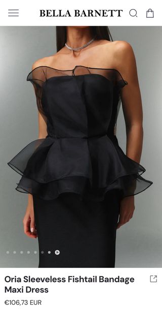 Vestido palabra de honor negro Bella Barnett