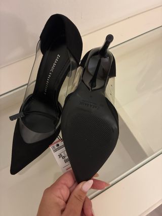 Zapatos de tacón Zara transparentes talla 35