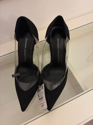 Zapatos de tacón Zara transparentes talla 35