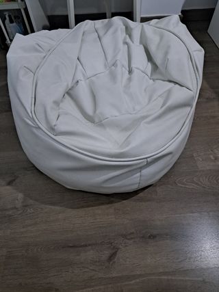Puff blanco piel sintética buen estado