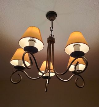 Lámpara de forja 5 luces