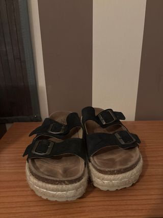 Sandalias esparto negras