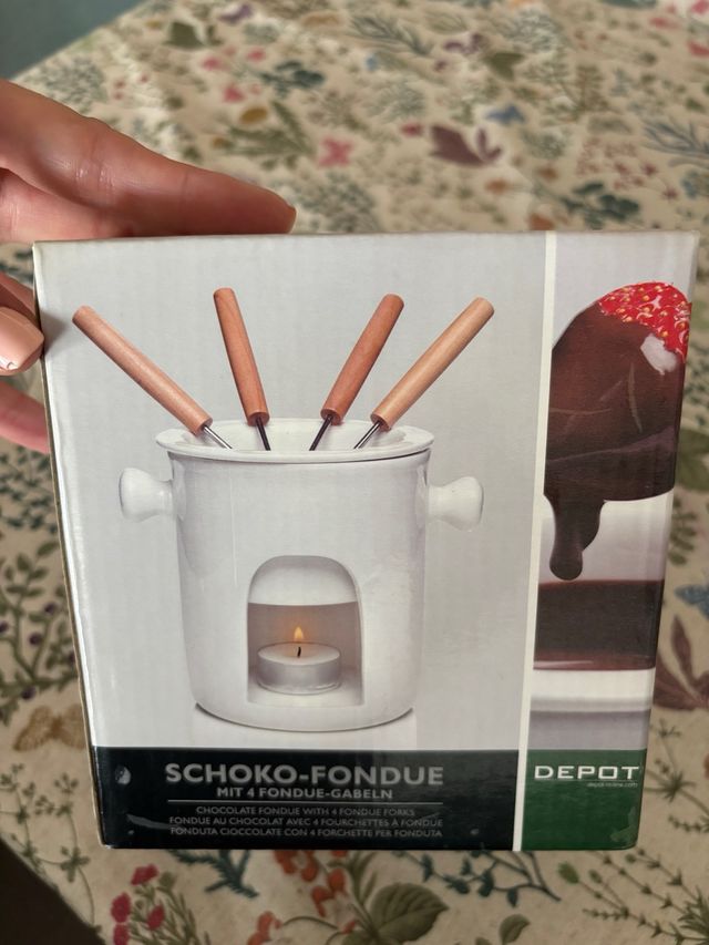 Set Fondue Chocolate con 4 Tenedores