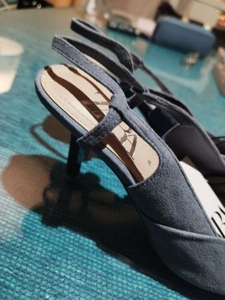 Zapatos tacón Zara azul claro talla 36