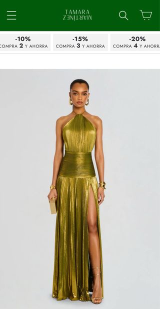 Vestido Tamara Martinez verde-dorado