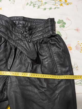 Pantalón Piel Vintage 80s Negro