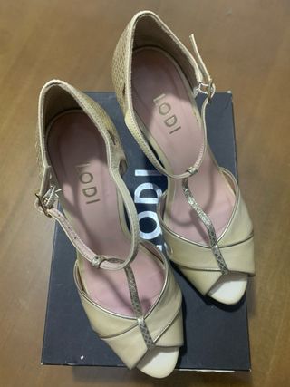 Zapatos de fiesta Lodi tacón 12cm dorados talla 38